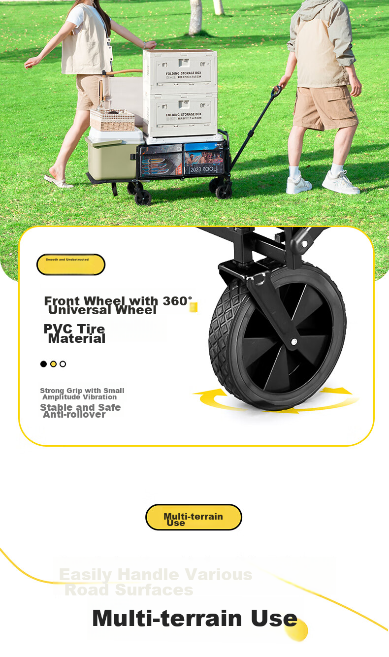 TAN XIAN ZHE Camping Cart, Small Pushcart with Rear Opening for Reclining, Suitable for Kids, Grocery Shopping, Dogs And Pets 3