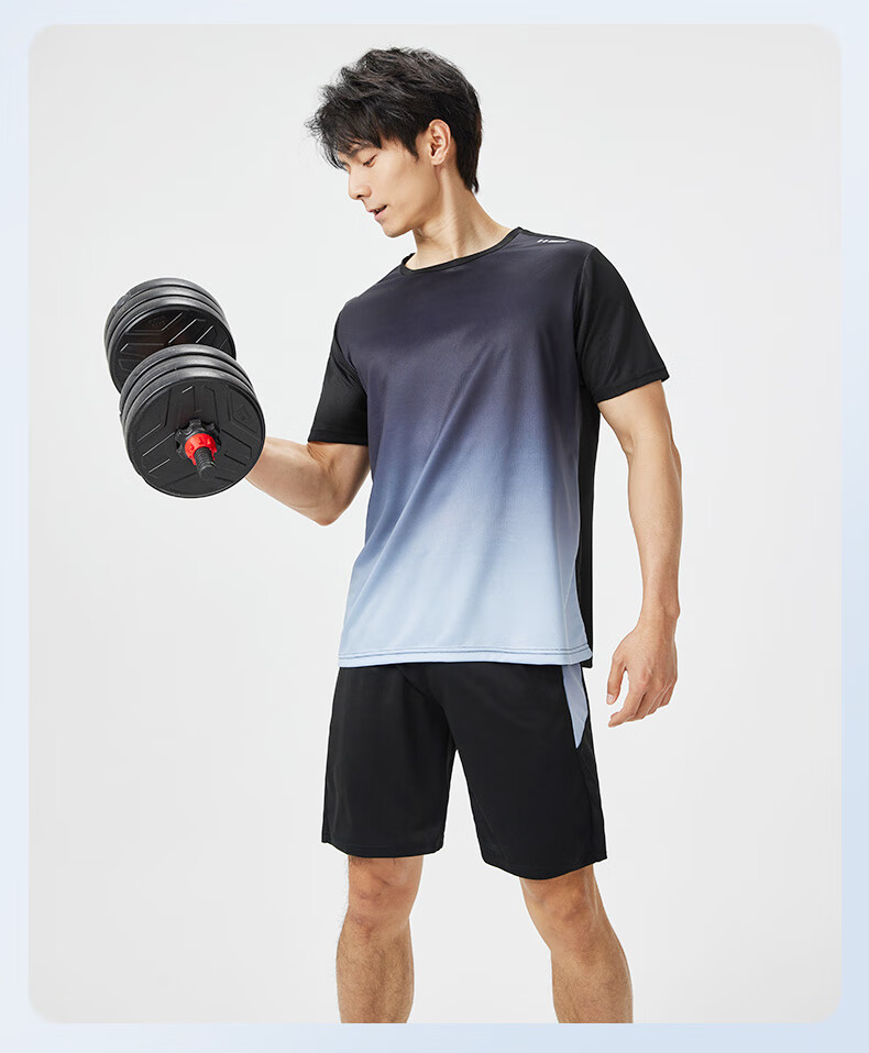 VICTORIATOURIST Sports Set for Men And Women, Indoor Fitness Wear, Quick-Dry Short-Sleeve T-Shirt, Badminton And Basketball Training Shorts, Running Gear 17