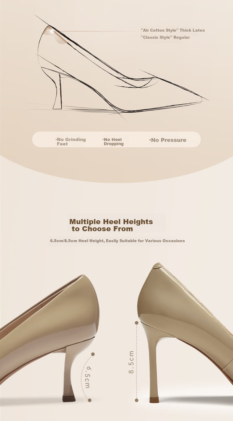 73Hours Celebrity-Inspired Women's Shoes, Brittany Upgraded New Comfortable Thin High Heels, Commuter Shallow-Mouth Women's Pumps 5
