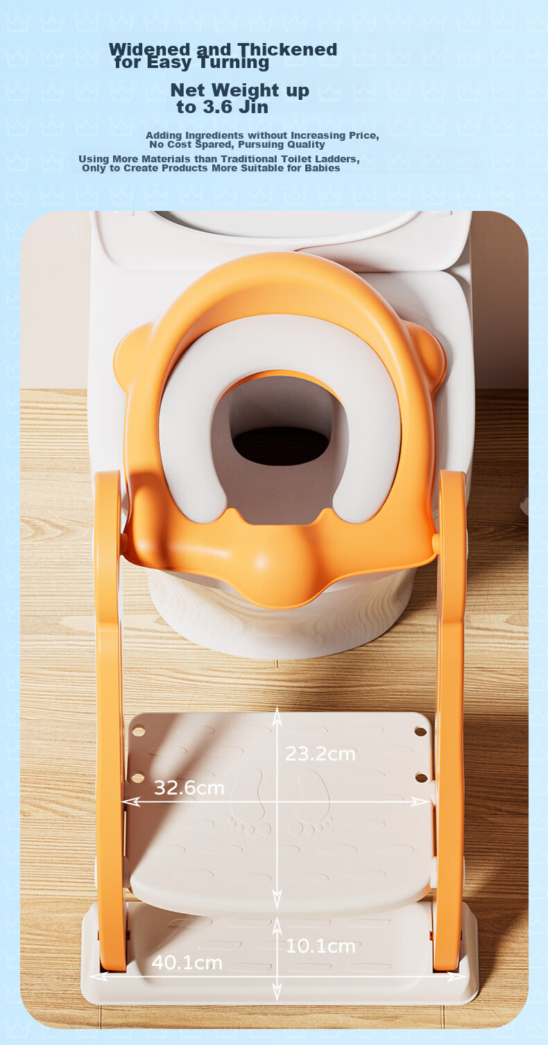 Babyhood Children's Toilet Training Aid, Enlarged And Widened Baby Potty Chair with Step Stool, Soft Cushion Model 132, Fresh Orange 2