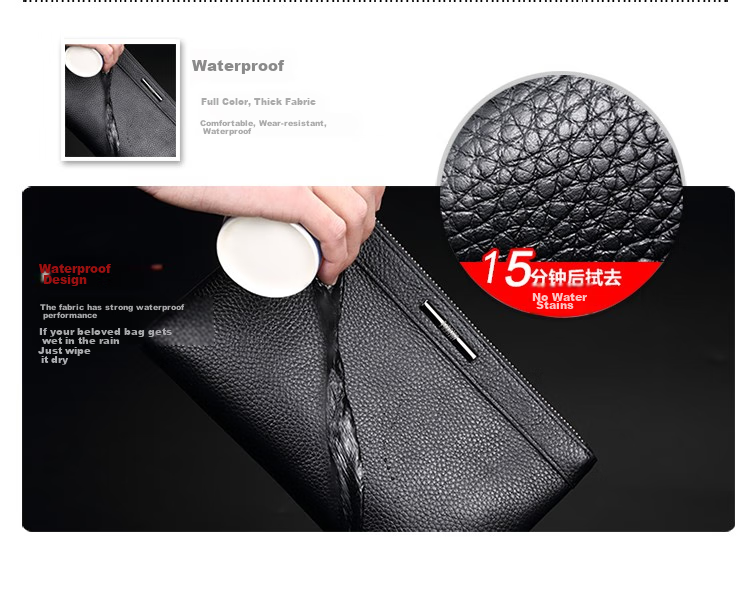 Pabojoe Men's Handbag, Top-Layer Cowhide, Soft Clutch, Casual Multifunctional Handheld Bag, Envelope Bag, Gift for Me 8