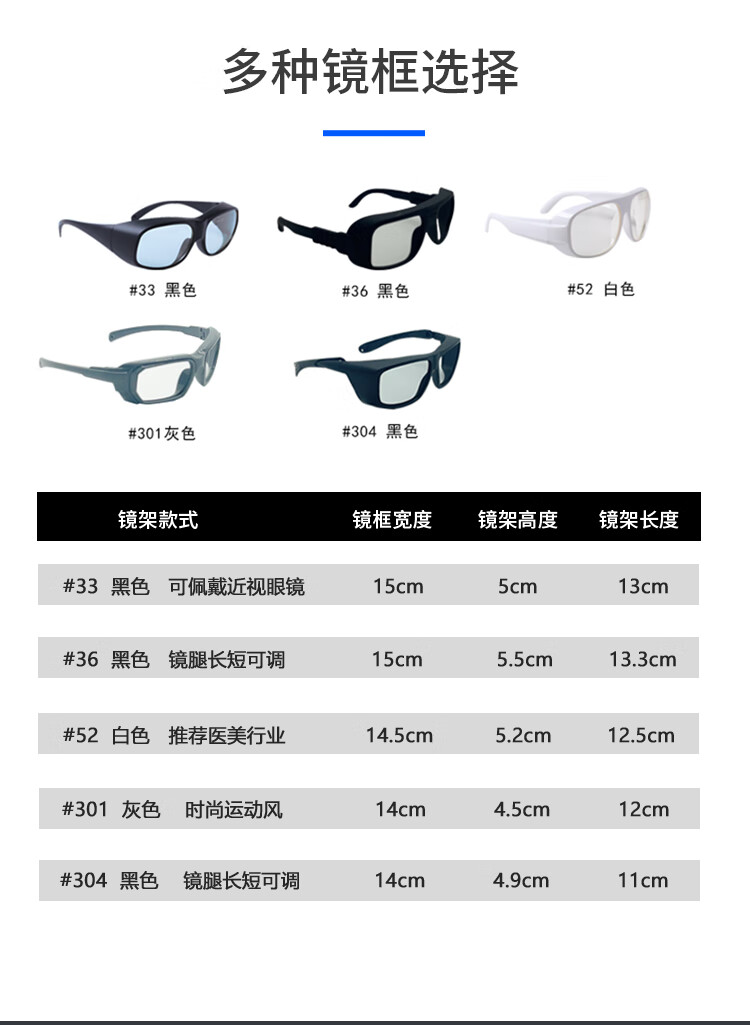 Leipin Technology Near-Infrared Multi-Band Laser Safety Goggles Professional Protection 755nm 808nm 980nm 1064nm LP-ADY#52 2