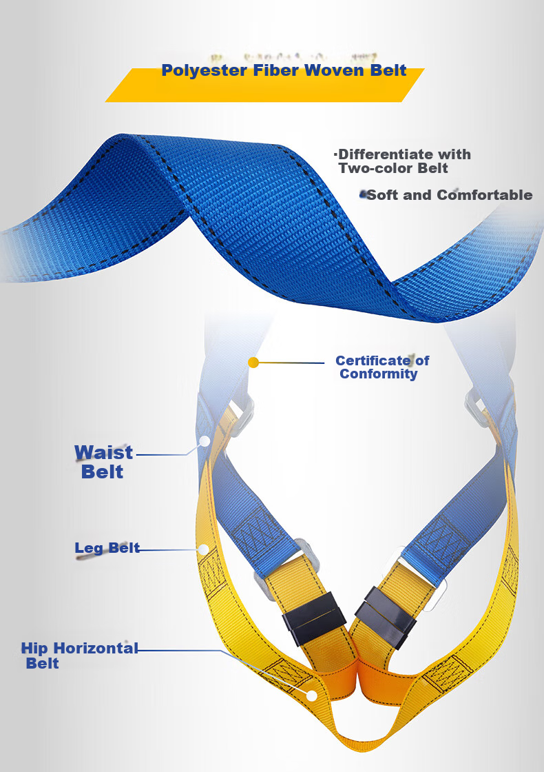 3M Safety Rope, National Standard High-Altitude Work Rope, Construction Escape Rescue Fall Prevention Double Hook Safety Rope 1390439, Single Safety Rope One Piece 8