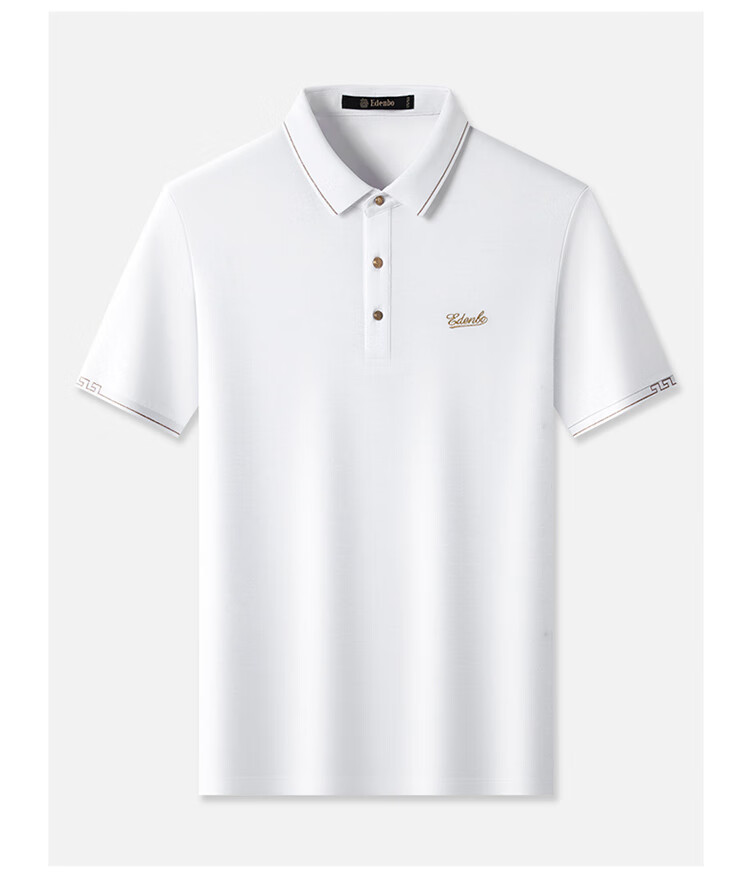 Aidengbao Summer Short-Sleeve Polo Shirt for Men, Embroidered Business Commute Collared Polo T-Shirt, Black 01185/100A(3XL) 7