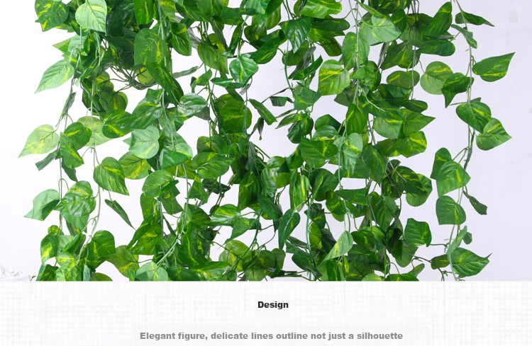 Shengshitaibao Artificial Grape Vine Leaves Plastic Flower Vine Green Plant Hanging Vine Air Conditioning Duct Living Room Decoration, 66 Leaves, 2 Pieces Set 8