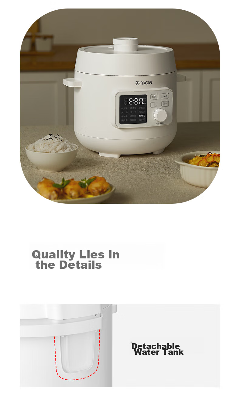Ankale Electric Pressure Cooker 3L, Home Use One-Pot Dual-Lid Fully Automatic High-Pressure Rice Cooker for 1-3 People, Non-Stick Inner Pot, Removable Lid, Smart Pressure Control for Cooking Rice And Porridge 18