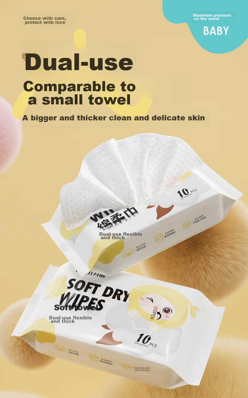 Kaili Baby Soft Wipes, Dual-Use Wet And Dry Wipes, Disposable Face Towels, 10 Sheets 2