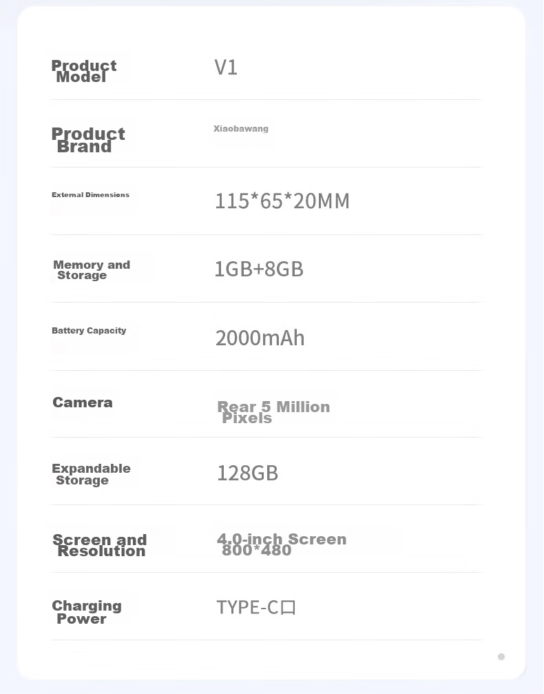 Xiaobawang Learning Machine Pocket Repeater, Audio Treasure for Primary, Middle And High School Synchronization, Portable Learning Machine V1+128G 11