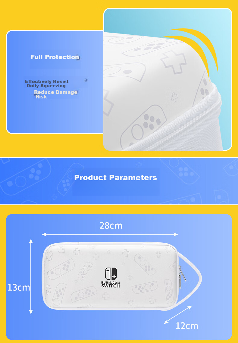 BUBM Switch Controller Storage Case, Joy-Con Storage Pouch, JC Detachable Controller Protective Cover, NS Hard Shell, Supports Storage with Case, Can Hold Card Straps, Transparent Case 13