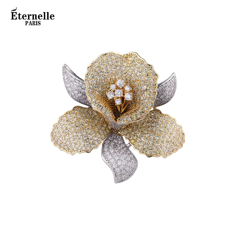 Eternelle French Original Design Camellia Brooch, High-End Luxurious Elegant Corsage, Women's Gift