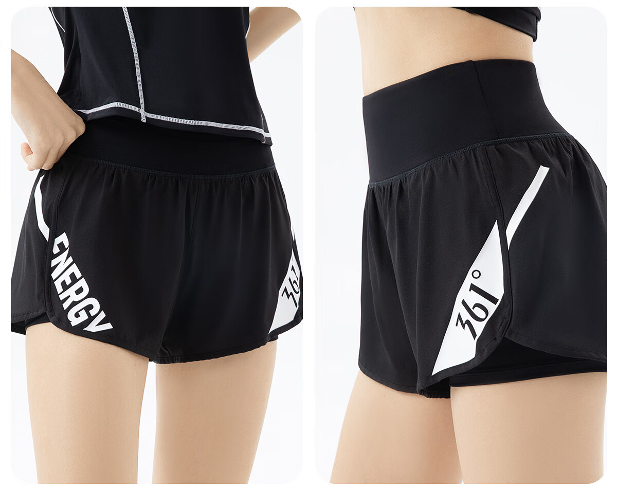 361° Women's Sports Fitness Yoga Shorts, Summer Lightweight, Faux Two-Piece Design, Breathable Outdoor Cycling Running Shorts 32