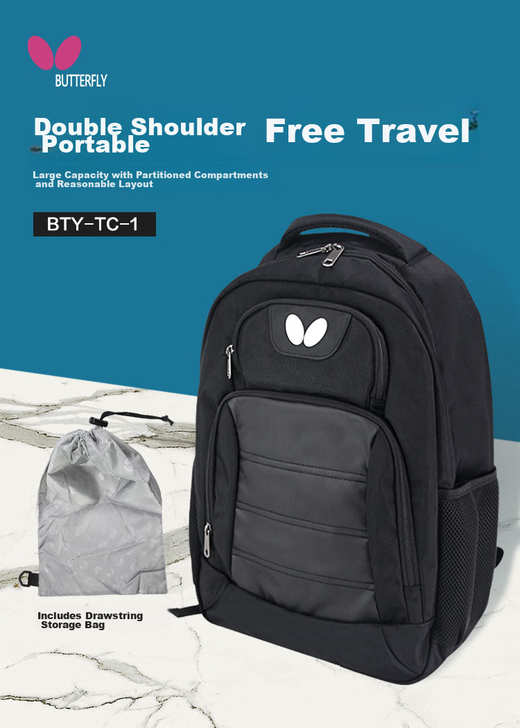 BUTTERFLY Backpack Large Capacity with Separate Shoe Compartment for Sports And Ping Pong Balls, Laptop Bag BTY-TC 1