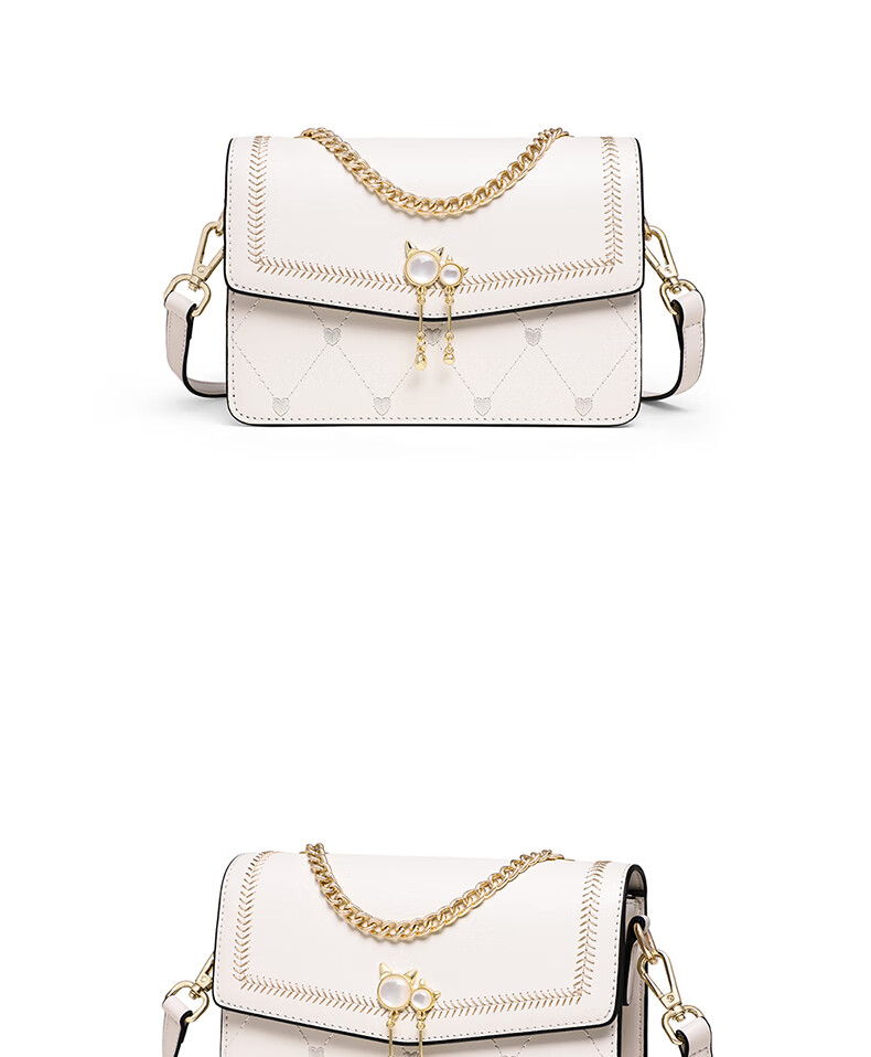 C.BANNER Leather Handbag, Women's Crossbody Bag, Shoulder Bag, Small Square Purse, Practical High-End Light Luxury Birthday Gift for Girlfriend on May 20 11