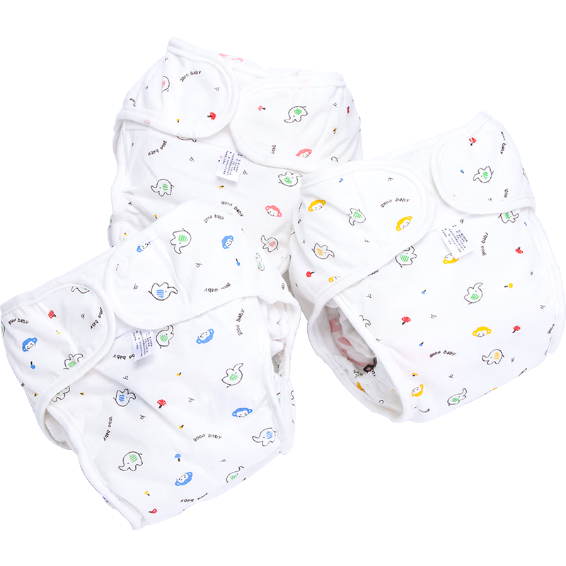 Ankexin Washable Baby Diaper Cover, Newborn Urine Protection, Pure Cotton, Skin-Friendly, Breathable, 3-Pack, Size L, 15-20 Lbs