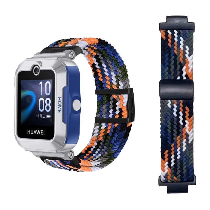 KMaxAI Magnetic Elastic Watch Strap Compatible with Huawei Children's Smartwatches 5/4 Pro/3 Pro/3S Dopamine Sports Watch Band, Woven Single Loop Wristband, Denim