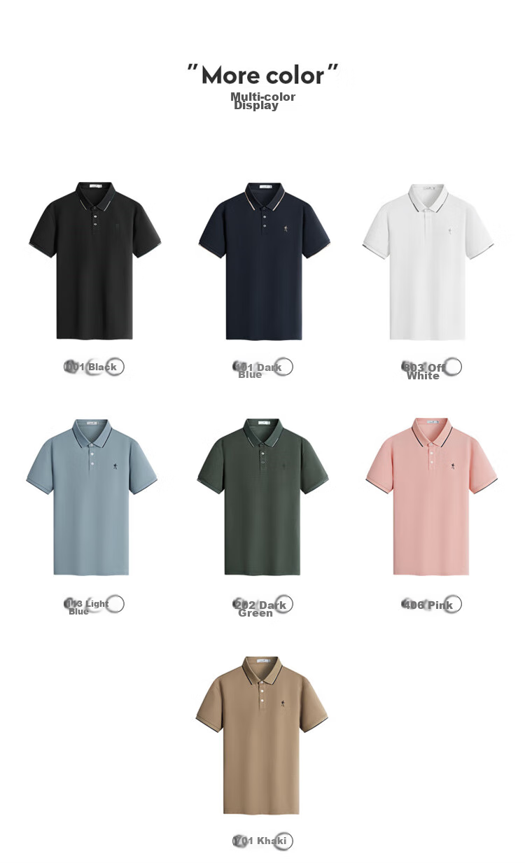 DANCING WOLVES [7A Antibacterial] Summer Business Commute Cool Breathable Men's Short-Sleeve POLO Shirt, 406 Pink, Size 170 5