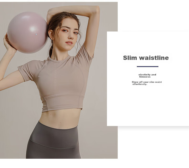 XUEXIMAN Yoga Wear Women's Top Short-Sleeve T-Shirt Slimming Fitness Running High-End Tight Yoga Outfit Workout Clothes 5
