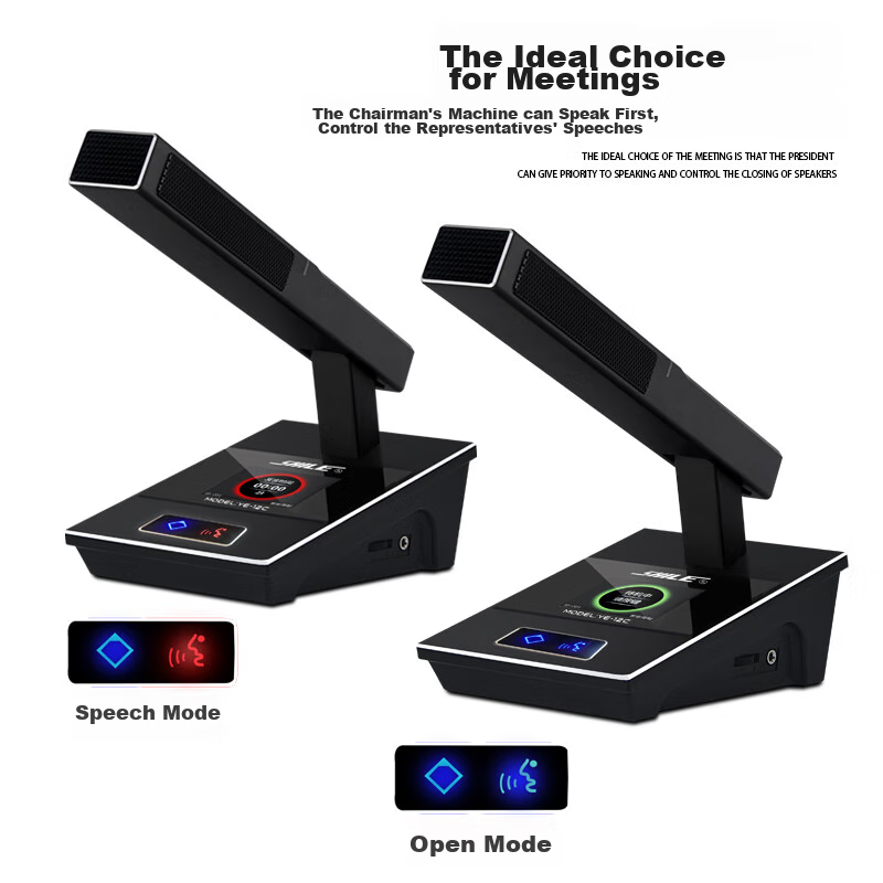 SHILE YE-12 Professional Wired Handheld Microphone, Engineering Conference Microphone, Large Meeting Room Desktop Gooseneck Square Pole Microphone, One-To System