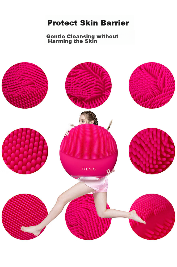 FOREO Luna Facial Cleansing Device, LUNA Mini3 Purifying Cleansing Device, Balances Oil, Face Washing Instrument, Pore Cleaner, Cherry Red Rechargeable Model 5