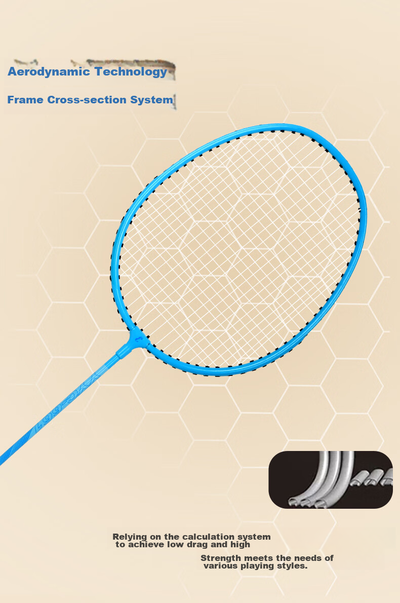 ENPEX Badminton Racket Set, Durable And Ultra-Light, for Adults And Students, Double Rackets YYC-661 with 101-3 Shuttlecocks Included 3