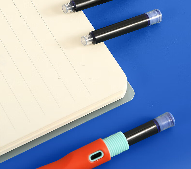 M&G Refillable Fountain Pen with Erasable Crystal Blue Ink, F Nib Fountain Pen Set (1 Pen with 6 Refills), Random Pen Barrel Color HAFP0758B2, 1 Set 2