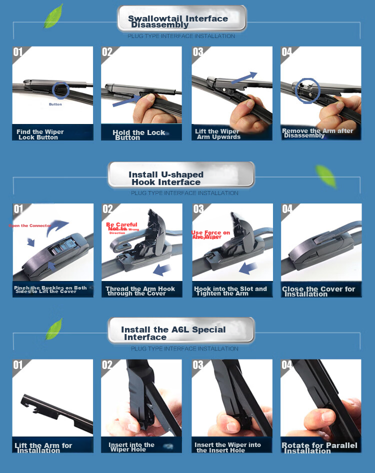 Aoye Windshield Wipers for Audi A6L (2019-2026 Models)/A7L (2017-2025 Models), Frameless Wiper Blades, Front Windshield Wipers, 1 Pair, 25+20 Inches 14