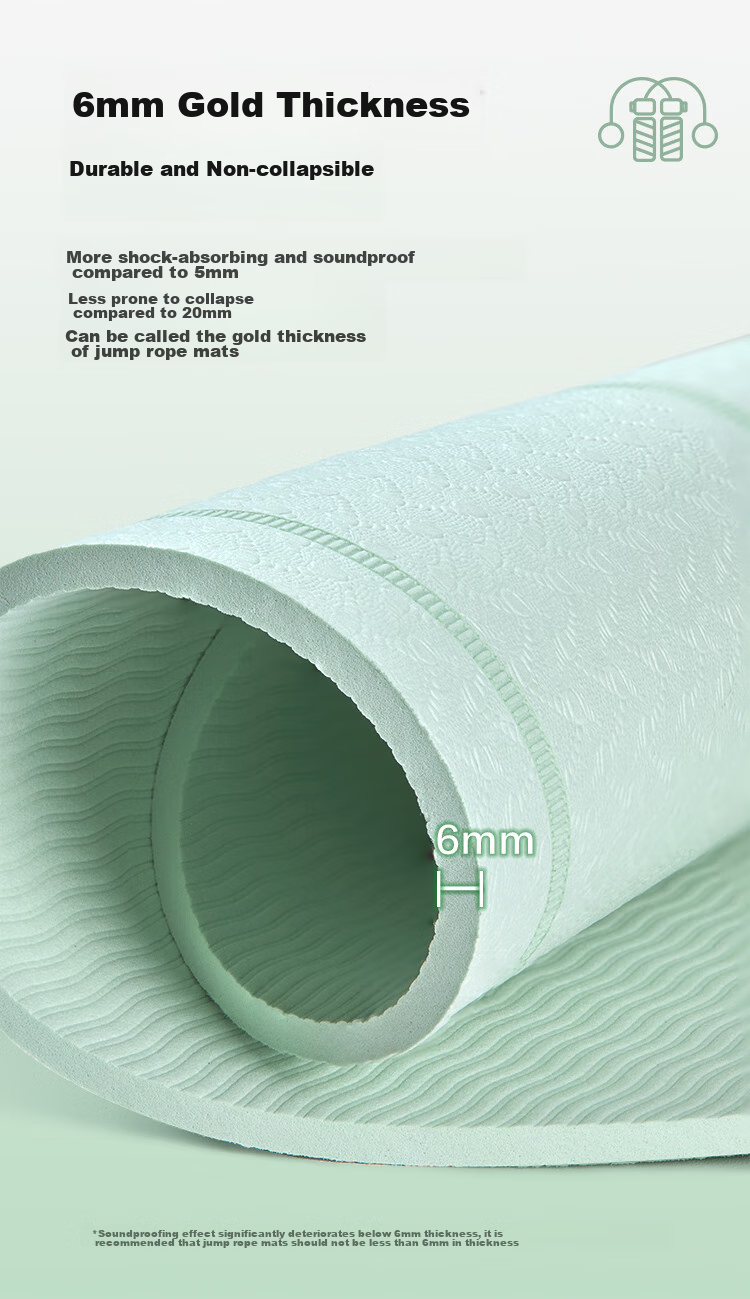 JD Original TPE Jump Rope Mat, Round Yoga Mat for Home Indoor Exercise Fitness, Non-Slip Soundproof Shock-Absorbing, Green Diameter 64cm 5