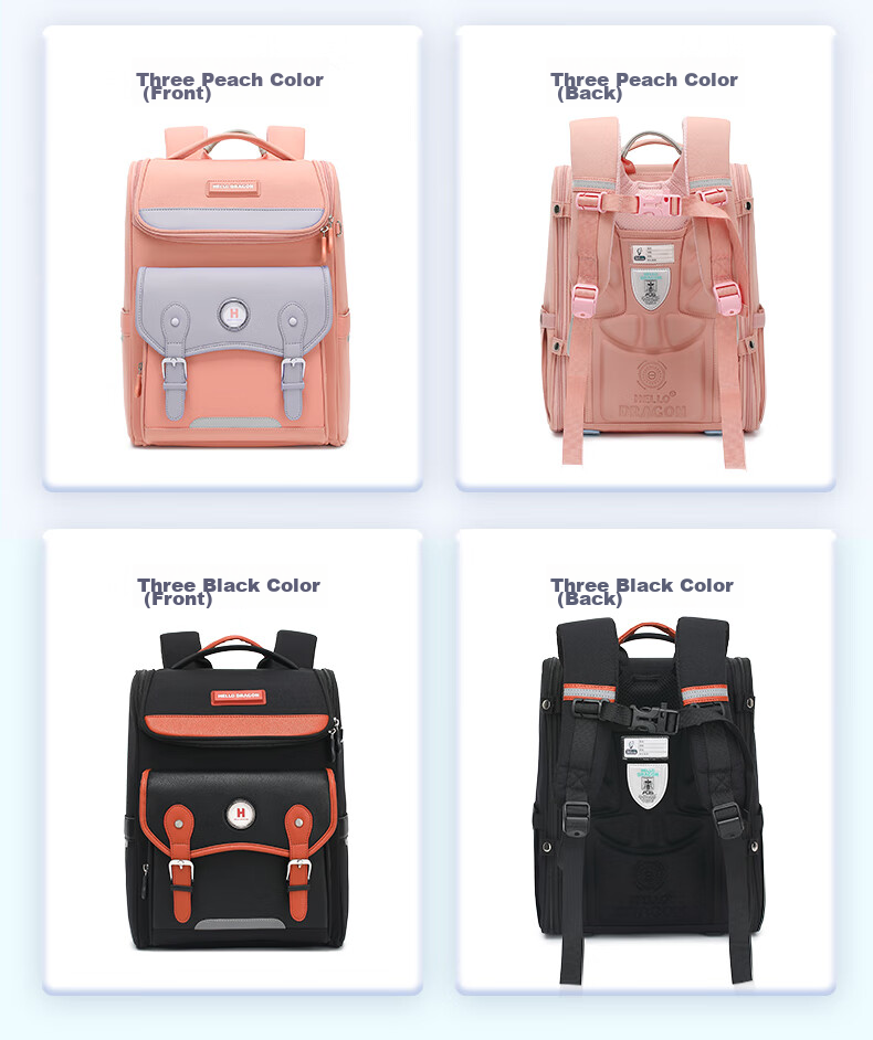 Herder Elementary School Backpack with Anti-Gravity Spring, Weight Reduction, And Spine Protection for Grades One to Six, Ultra-Lightweight Children's Backpack 18