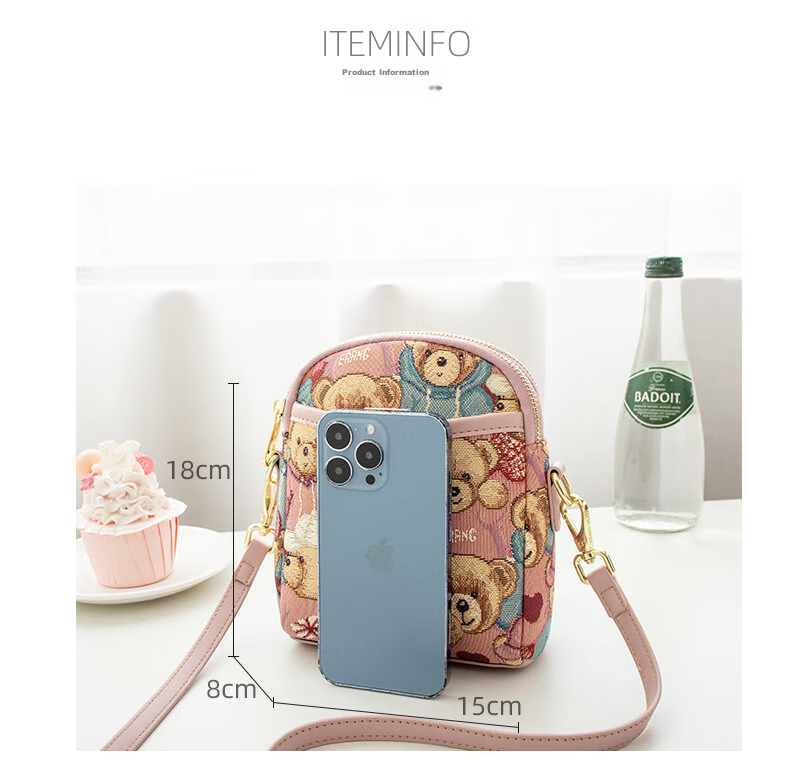 Xiaoxiongyilian Elegant And Stylish Phone Bag for Women, Fashionable Lightweight Mini Canvas Crossbody Bag, Casual Small Shoulder Bag, Valentine's Day Gift 14