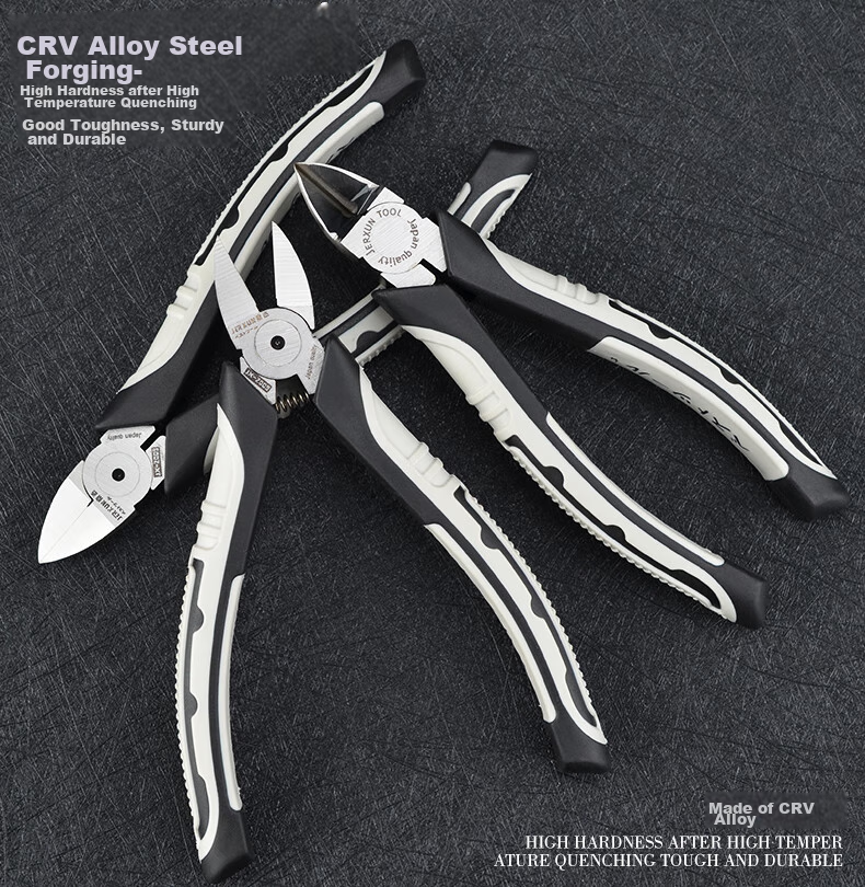 JERXUN 6-Inch Diagonal Cutting Pliers, Side-Cutting Pliers, Flat-Nose Pliers, Diagonal Wire Cutters, Electrician's Electronic Model Pliers 4