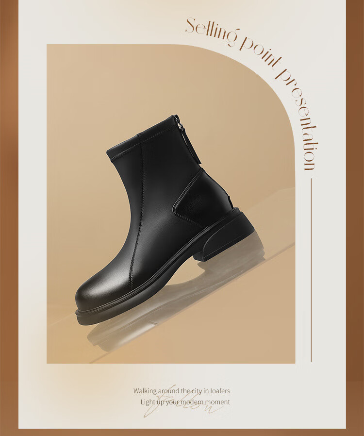 ZHR Women's Boots for Winter Commuting, Comfortable And Convenient, Retro Color-Faded Zipper Ankle Boots for Women JF102A Black Size 36 1