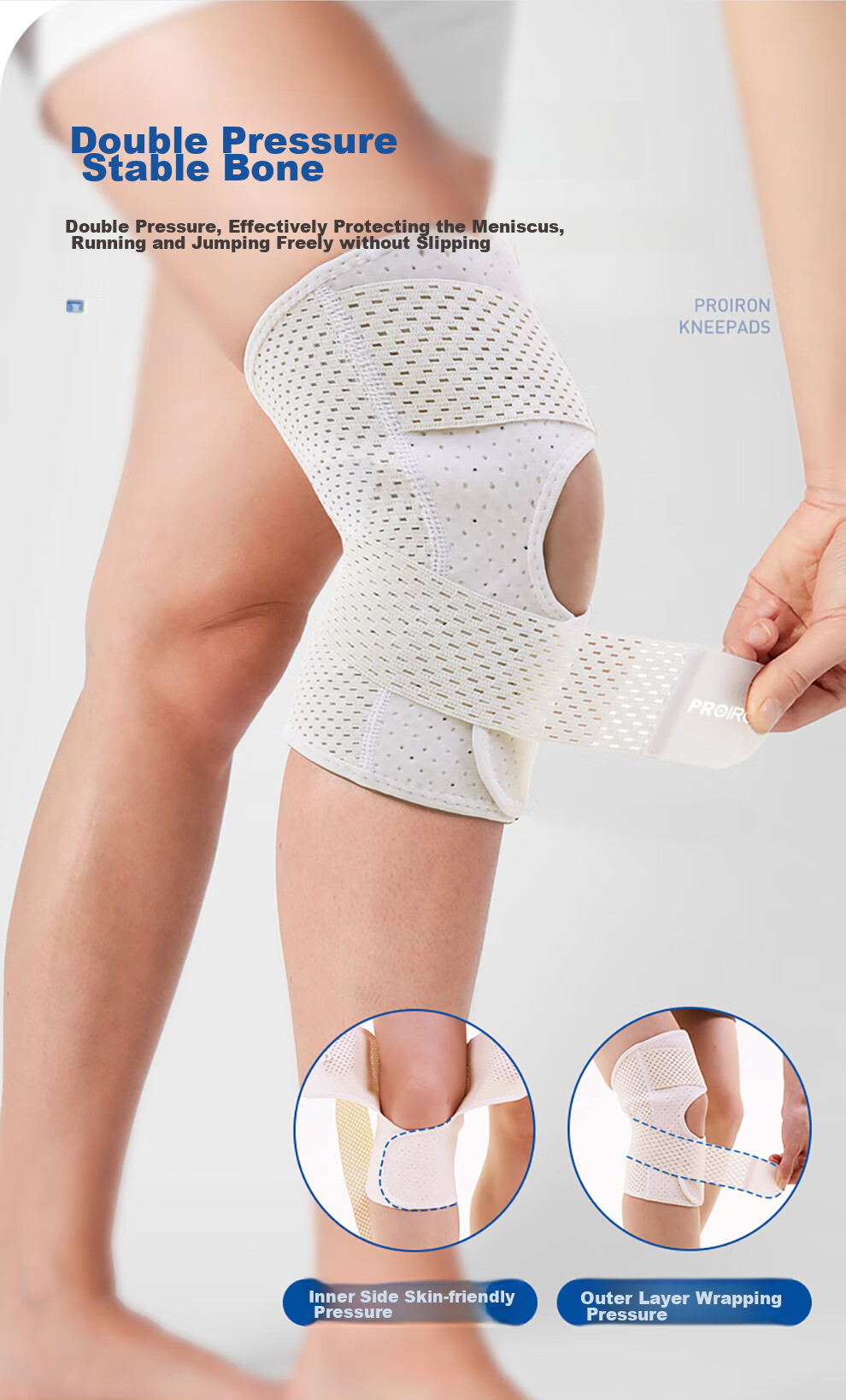 PROIRON Knee Brace, Summer Thin Style, for Sports Running, Meniscus Injury Protection, Patella Guard, One Pair, Size L 6