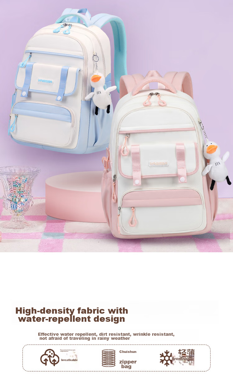 COOLBABY Middle School Student Backpack with Large Capacity And Multiple Compartments, Girls' High School Student Shoulder Bag, Karisha Series 11