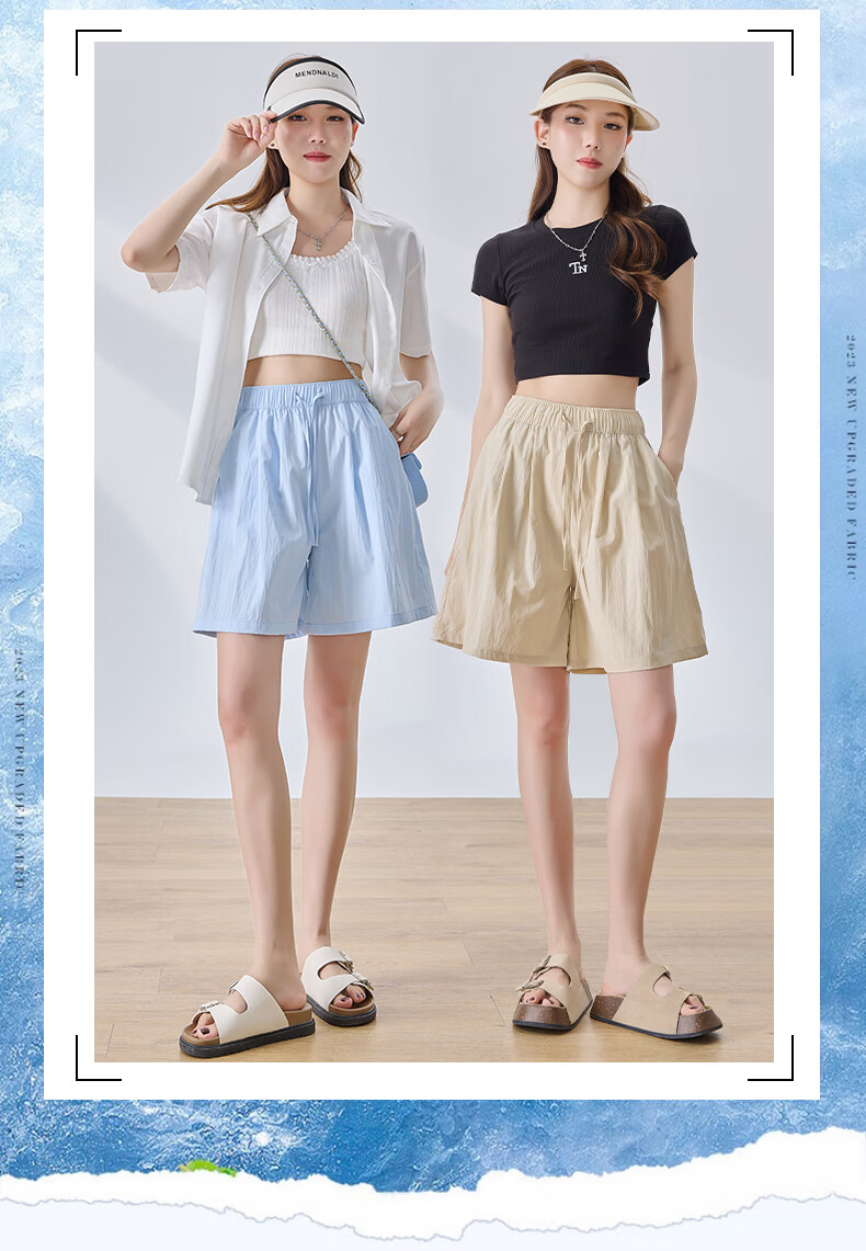 LangSha Ice Silk Shorts for Women, Summer Loose-Fitting Textured Casual Shorts, High-Waisted Wide-Leg Knee-Length Shorts 2