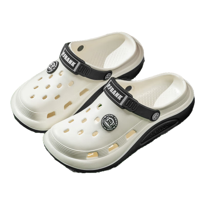 Paul Frank Men's Outdoor Travel Beach Dual-Wear Sandals, EVA Breathable Odor-Resistant Slippers, White, Size 44-45 PF086