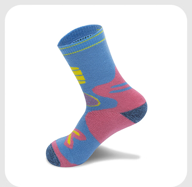 TFO Children's Wool Socks, Merino Comfortable Breathable Outdoor Sports Socks Running Socks 2902411 Pink Blue 5