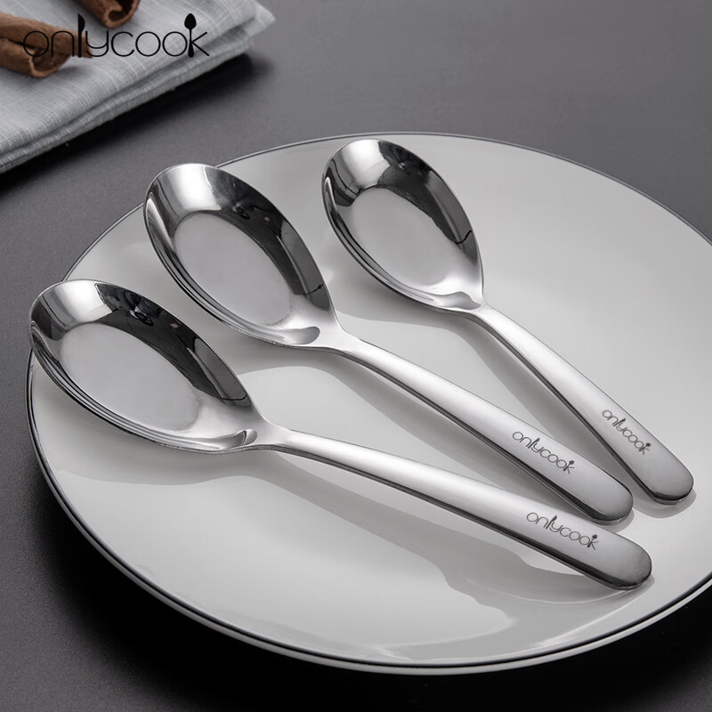 Ложки столовые Onlycook, набор из 3 штук, нержавеющая сталь, большая ложка для супа и каши, детская посуда