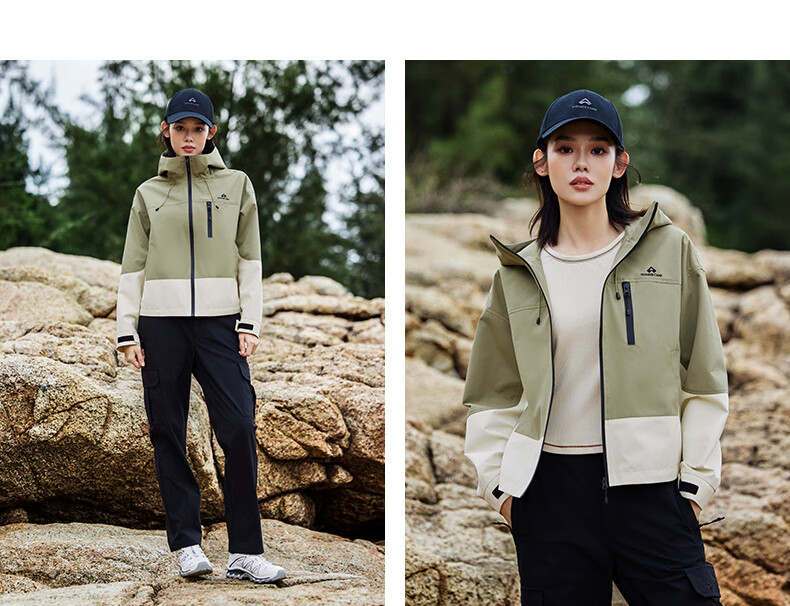 Pioneer Camp New Women's Jacket, Windproof And Waterproof Long-Sleeve Coat, Outdoor Short Hooded Jacket for Women, Spring And Autumn Style, Commuter Wear 13