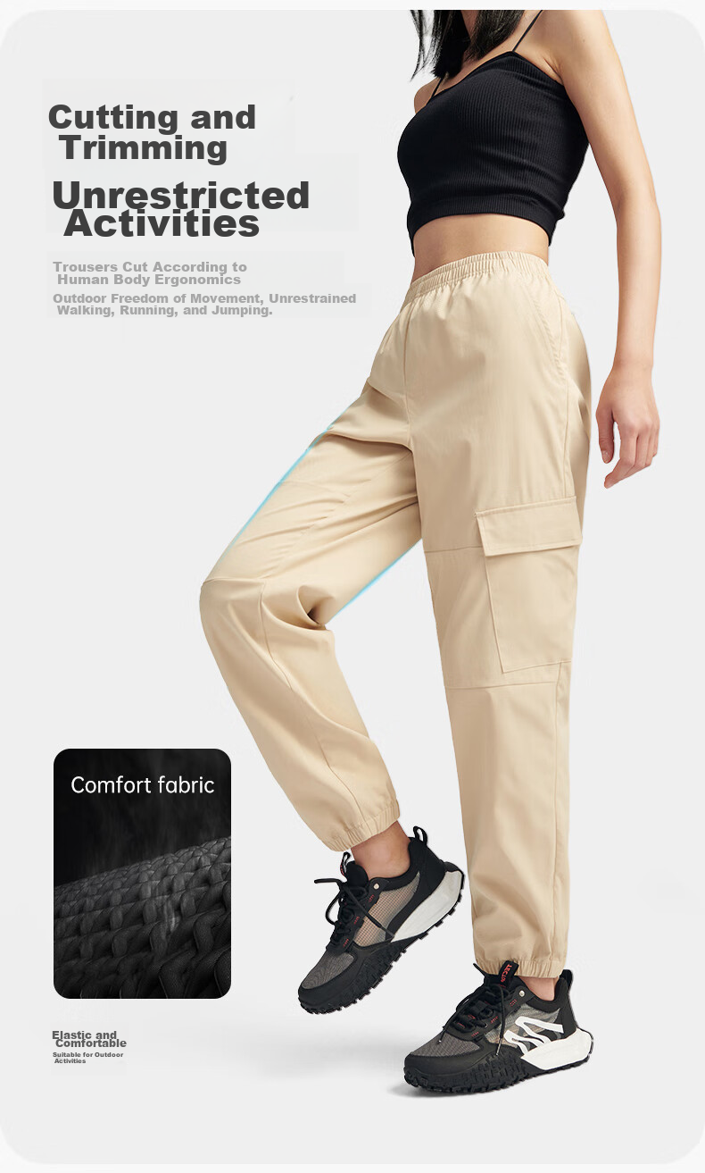 TECTOP Outdoor Lightweight Casual Pants, Couple's Loose-Fit Trousers 2412293XX Men's Classic Black L 6