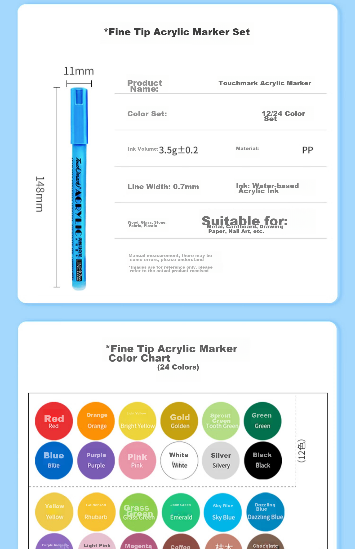 Touch Mark Acrylic Markers, 36 Colors, Children's Doodle Pens, Watercolor Pens, Drawing Brushes, Waterproof Hand-Drawn DIY Acrylic Paint, Specialized Student And Children's Gift, Art Educatio 22
