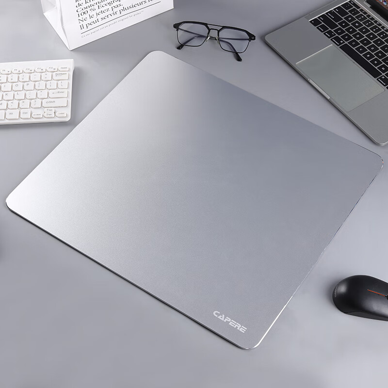 CAPERE Waterproof Metal Aluminum Gaming Mouse Pad, Smooth And Wear-Resistant, E-Sports Simple Non-Slip Gaming Metal Aluminum Pad [Medium Size] 450x400x4mm