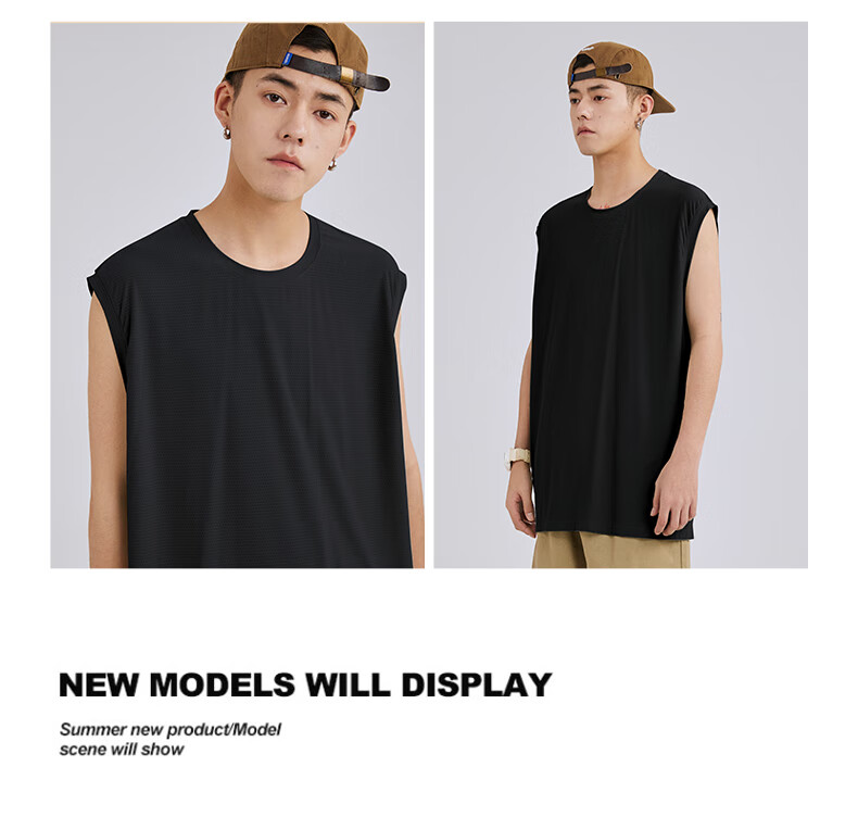 Baleno Men's Summer Vest, New Mesh Breathable Ice Silk Cool Basketball Sports Round Neck Sleeveless Casual Outdoor Quick-Dry Undershirt 12