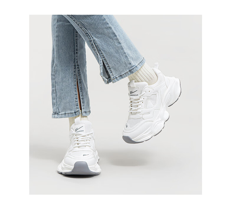 Huili Women's Chunky Sneakers, Mesh Upper Sports Shoes, Women's Thick-Soled Breathable Casual Shoes, 3075 White And Black, Size 39 9