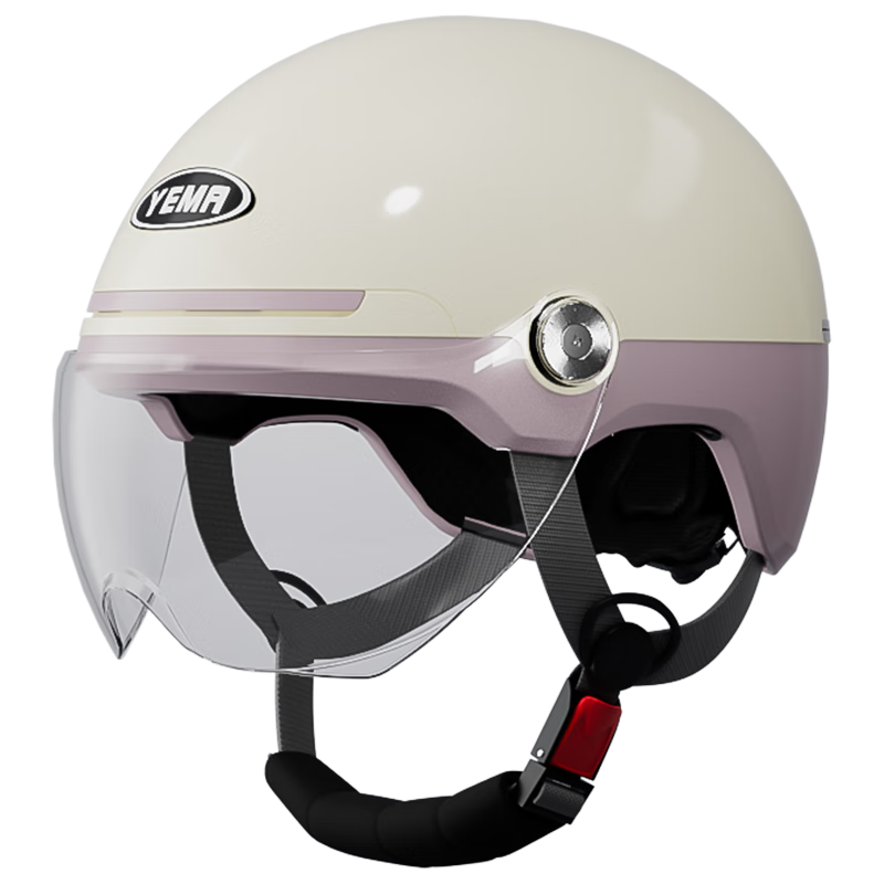 YEMA 3C Certified Electric Vehicle Helmet Women Summer Motorcycle Half Helmet Men New National Standard Class A Sun Protection Lightweight Four Seasons Electric Bike Safety Helmet 369S Khaki White wit