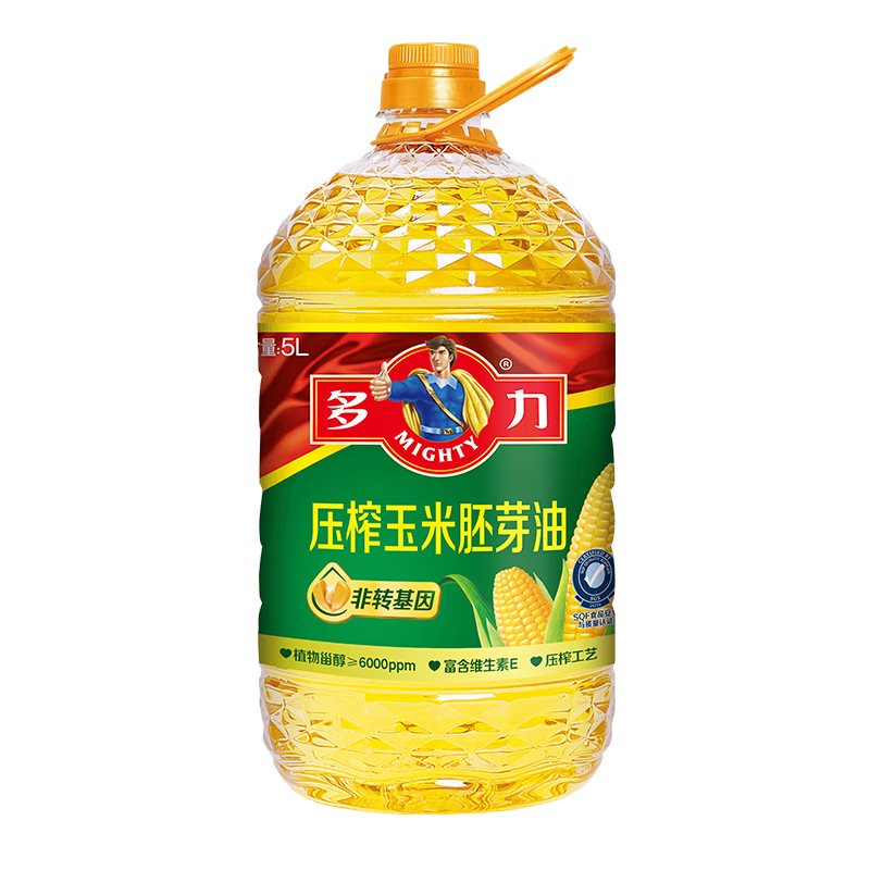 多力压榨玉米胚芽油5L 非转基因食用油