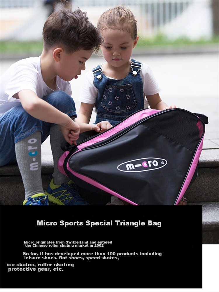 Micro Maiguo Roller Skates Multifunctional Backpack for Kids And Adults, Inline Skates with Handheld And Shoulder Strap, Roller Bag in Pink 1