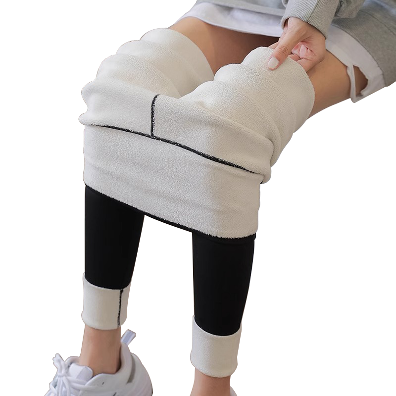 LangSha Shark Leggings for Women, Fleece-Lined, Autumn And Winter Lambswool Base Layer Pants, Wearable Outside, Tight-Fitting, High-Waisted, Tummy Control, Butt-Lifting, Thick And Warm Pants
