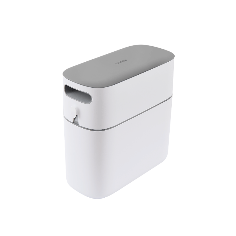 Ecoco Trash Can, 8L, Automatic Bagging with Lid, Narrow Gap for Bathroom, Kitchen And Home Use, E2366 Gray