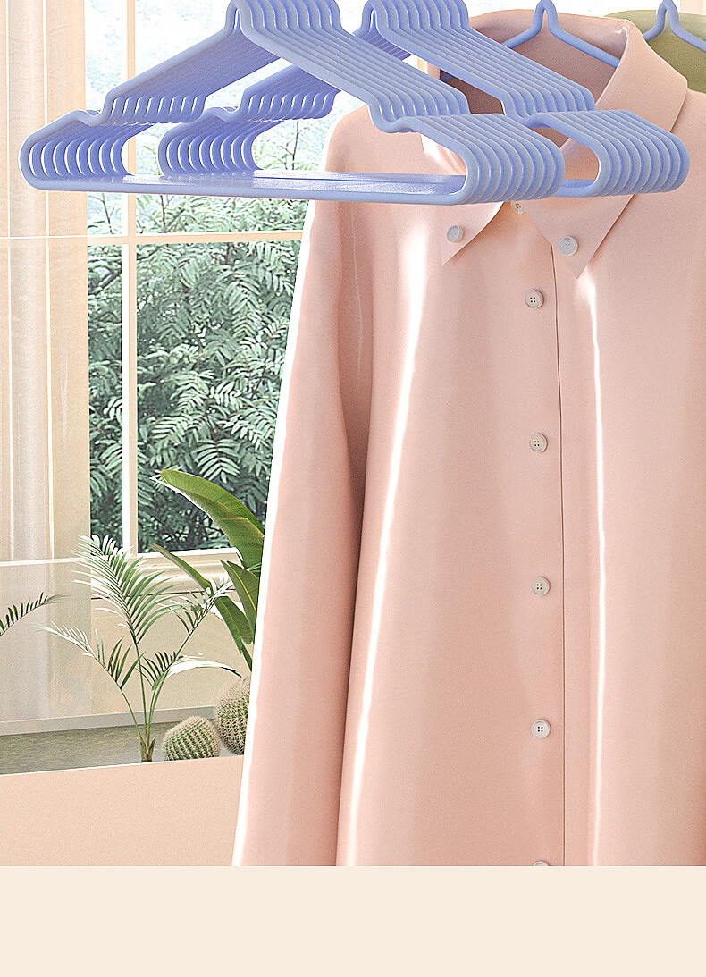 Grace Clothes Hanger with Groove for Adults, Dormitory Drying Rack, Non-Slip Plastic-Coated Hanger 13
