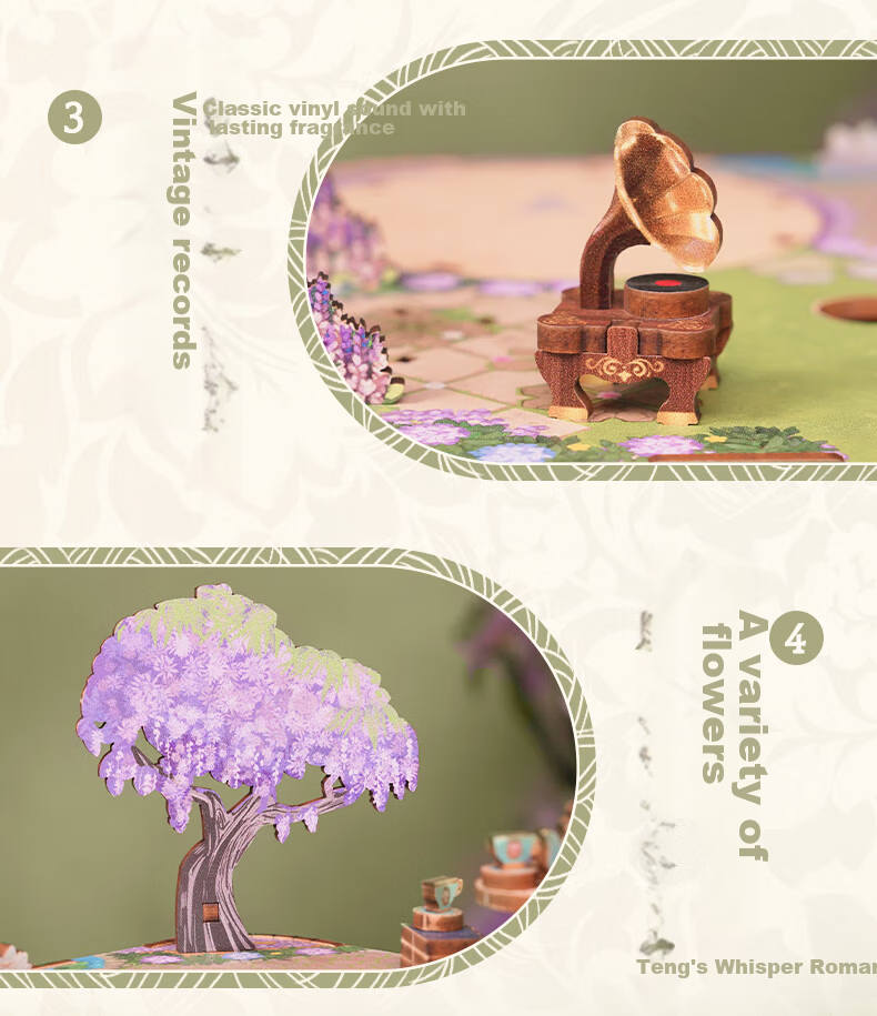 Tongqu Flower Dance Music Box Assembly Building Blocks Toy, Puzzle Musical Interlocking Model Ornament, Birthday Gift for Girls 8